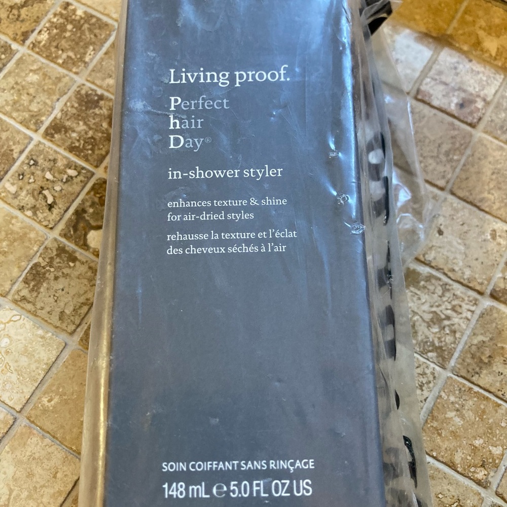 Perfect hair day. Great for air drying wavy hair. Hair in-shower styling lotion.